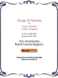 Songs Of Smokie band name registration certificate